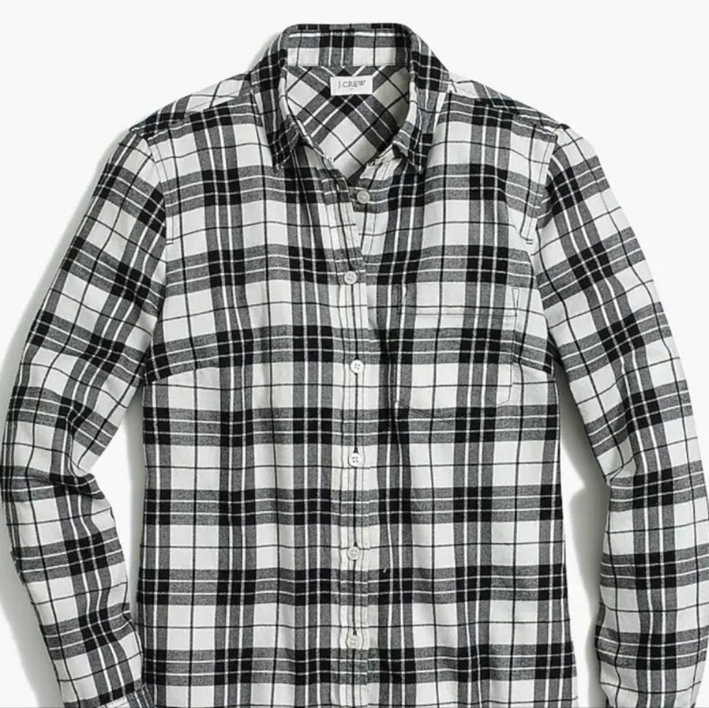J.Crew Men's Plaid Cotton Flannel Buttondown Shirt